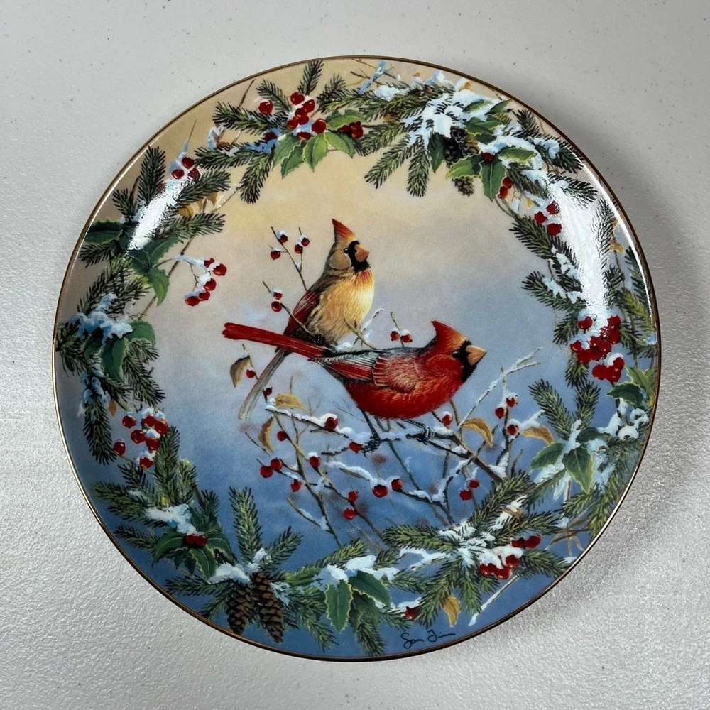 “Jewels In The Snow” 8 inch decorative plate with Certificate of Authenticity - Picture 1 of 5